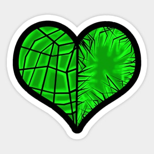 Green Broken Heart - Cut & Scratch Sticker